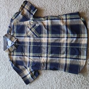 Ben Sherman short sleeve shirt. Blue plaid. Size M.